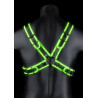 Ouch! Glow Harnais phosphorescent Cross Glow Noir-Vert Néon